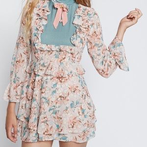 NWT For Love & Lemons Blossom Sleeve Dress